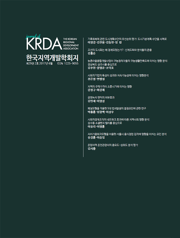 201７ 한국지역개발학회지 29권2호 발간